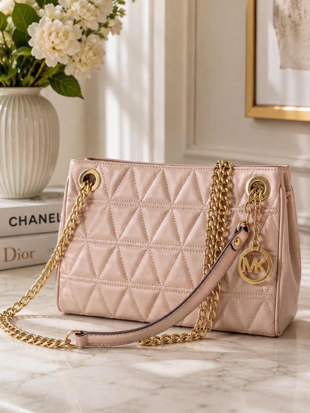 Michael Kors Scarlett Medium Quilted Leather Convertible Shoulder Crossbody Bag